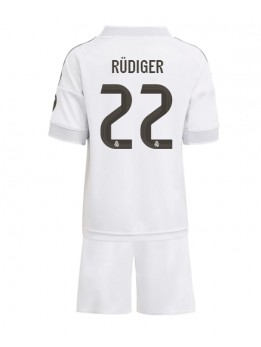 Billige Real Madrid Antonio Rudiger #22 Hjemmedraktsett Barn 2025-26 Kortermet (+ Korte bukser)
